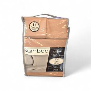 TJ 2000 Series Bamboo 6‎ Piece Sheet Set Full Brown Deep Pocket Wrinkle Free NEW